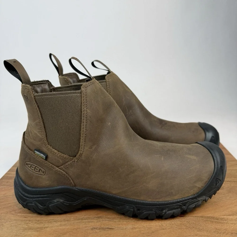 NWOB Mens Keen Anchorage IV‎ Brown Leather Waterproof Hiking Ankle Boots Size 11